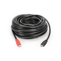 DIGITUS AK-330118-100-S - HDMI High Speed Anschlusskabel, Typ A, m/ amp. St/St, 10.0m, Ultra HD 24p, CE, gold, sw