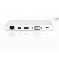 DIGITUS DA-70861 - Universal Docking Station, USB-C, 11 Ports 3x Video,1x USB-C, 3x USB3.0, RJ45, 2x Kartenleser