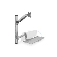 DIGITUS DA-90354 - Arbeitsplatz (Monitor, Tastatur) Wandmontage 27 Zoll, 6 kg, VESA 100x100, silber