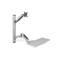 DIGITUS DA-90354 - Arbeitsplatz (Monitor, Tastatur) Wandmontage 27 Zoll, 6 kg, VESA 100x100, silber