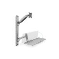 DIGITUS DA-90354 - Arbeitsplatz (Monitor, Tastatur) Wandmontage 27 Zoll, 6 kg, VESA 100x100, silber