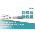 DIGITUS DK-1531-V-1 - CAT 5e SF-UTP Installationskabel, 100 MHz Eca (PVC), AWG 24/1, 100 m Karton, Simplex, Grau