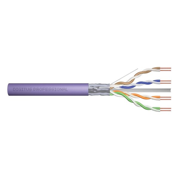 DIGITUS DK-1623-VH-1 - CAT 6 F-UTP Installationskabel, 250 MHz Eca (EN 50575), AWG 23/1, Simplex, Violett
