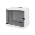DIGITUS DN-19-07U-S-1 - 7HE Wandgehäuse, SOHO, unmontiert 370x540x400 mm, Glastür, grau