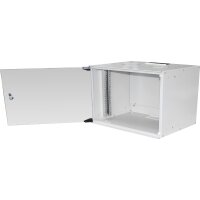 DIGITUS DN-19-09U-S-1 - 9HE Wandgehäuse, SOHO, unmontiert 460x540x400 mm, Glastür, grau