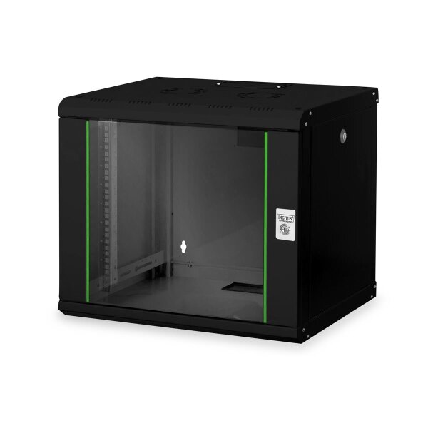 DIGITUS DN-19-09U-SW - 9HE Wandgehäuse, Unique 509x600x450 mm, Farbe Schwarz (RAL 9005)