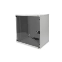 DIGITUS DN-19-12U-S-1 - 12HE Wandgehäuse, SOHO, unmontiert 595x540x400 mm, Glastür,grau