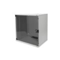 DIGITUS DN-19-12U-S-1 - 12HE Wandgehäuse, SOHO, unmontiert 595x540x400 mm, Glastür,grau