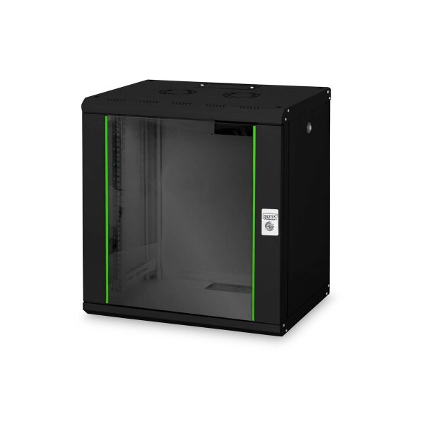 DIGITUS DN-19-12U-SW - 12HE Wandgehäuse, Unique 643x600x450 mm, Farbe Schwarz (RAL 9005)