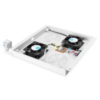 DIGITUS DN-19-FAN-2-N - Dachlüftereinheit für Unique Netzwerk & Dynamic 2 Lüfter, Thermostat, Schalter, grau (RAL 7035)