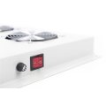 DIGITUS DN-19-FAN-2-N - Dachlüftereinheit für Unique Netzwerk & Dynamic 2 Lüfter, Thermostat, Schalter, grau (RAL 7035)