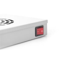 DIGITUS DN-19-FAN-4-HO - Lüftereinheit für 483 mm (19")-Montage 4 Lüfter, Thermostat, Schalter, grau (RAL 7035)