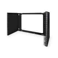 DIGITUS DN-19-PB-8U-SW - 8HE Wandmontage Patch-Halter,372x505x250 mm tiefenverstellbar, stapelbar, schwarz (RAL 9005)