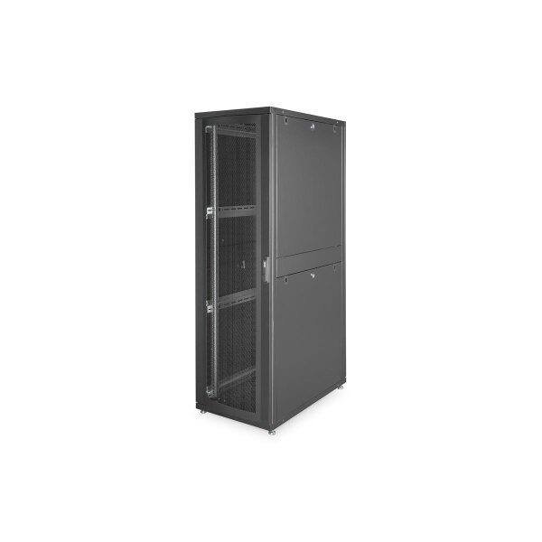 DIGITUS DN-19-SRV-42U-B-1 - 42HE Serverschrank, Unique, 2050x600x1000 mm perforierte Stahltüren, Farbe schwarz (RAL 9005)