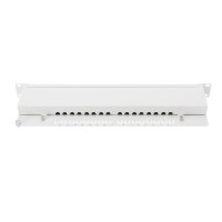 DIGITUS DN-91616S - CAT 6, Klasse E Patch Panel, geschirmt, 16-Port RJ45, 8P8C, LSA, 1HE, Rack Mount, grau, 482x44x109