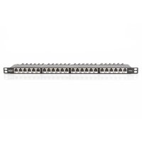 DIGITUS DN-91624S-SL-EA - CAT 6A Klasse EA Patch Panel, geschirmt, 0,5HE 24-Port RJ45, inkl. Staubschutzklappe, 8P8C, sw