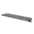 DIGITUS DN-91624S-SL-EA - CAT 6A Klasse EA Patch Panel, geschirmt, 0,5HE 24-Port RJ45, inkl. Staubschutzklappe, 8P8C, sw