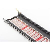 DIGITUS DN-91624S-SL-SH - CAT 6 Patch Panel, geschirmt, 24-Port RJ45 mit Klappen, 8P8C, LSA, 0,5HE, 19" Rack Mount, sw