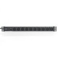 DIGITUS DN-95404 - 1HE Aluminium PDU, Rack Mount, Überlastschutz 230 Vac, 10 A, Eingang: IEC60320 C14, Ausgang: 10 x IEC60320 C13