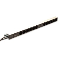 DIGITUS DN-95405 - Aluminium PDU, Rack Mount, 12x Schutzkontakt 2x 16A, 250VAC 50/60Hz, Überlastschutz