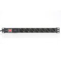 DIGITUS DN-95407 - 1HE Aluminium Steckdosenleiste, Rack Mount, 16A Plug, 250VAC 50/60Hz, 7-fach, mit Schalter