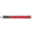 DIGITUS DN-95410-R - 1U Aluminium PDU, 8x rote CEE 7/7 10A Plug, 250VAC 50/60Hz,