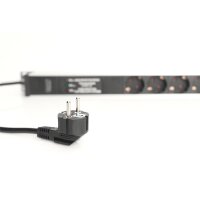 DIGITUS DN-95412 - Aluminium Steckdosenleiste, Überspannungsschutz und Netzfilter 230 Vac, 16A, Eingang: Schuko CEE7/7, Ausgang: 7x Schuko CEE7/3