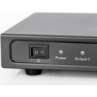 DIGITUS DS-43302 - HDMI Splitter, 8 Port, 1080p, 3D, High Speed 2.25 Ghz/225 MHz, Metall-Gehäuse, schwarz