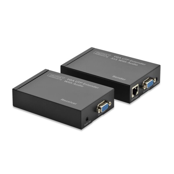 DIGITUS DS-53400 - VGA Extender über UTP, Set max. 1920x1200, 300m Signalverlängerung, 0-70øC
