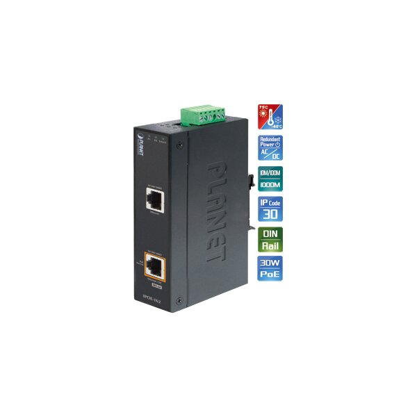 PoE Energieversorger  802.3at 10/100/1000 Mbps, max.56V, 30W