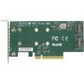 Supermicro AOC-SLG3-2M2 - PCIe - M.2 - Niedriges Profil - PCIe 3.0 - Grün - 10 - 55 °C