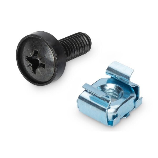 DIGITUS DN-19-SET-B - M6 Installationsschrauben-Set, 50 Stück 50x schwarze Schrauben, Muttern u. Scheiben