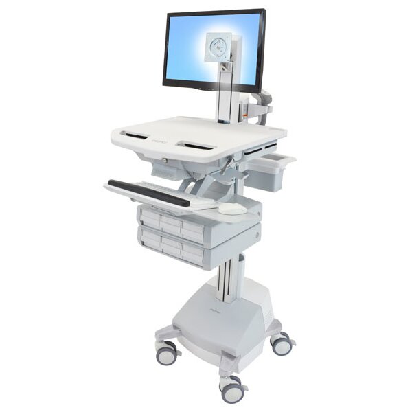 Ergotron StyleView - Multimedia-Wagen - Aluminium - Grau - Weiß - Aluminium - Kunststoff - Zink Stahl - Flachbildschirm - 16,8 kg - 61 cm (24")
