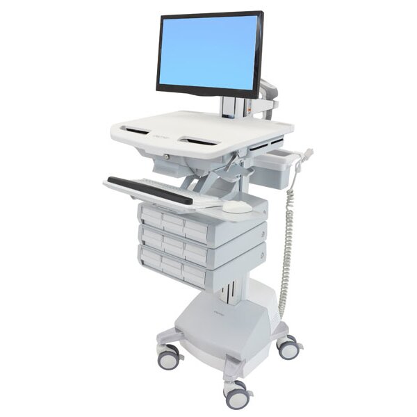 Ergotron StyleView - Multimedia-Wagen - Aluminium - Grau - Weiß - Aluminium - Kunststoff - Zink Stahl - Flachbildschirm - 16,8 kg - 61 cm (24")