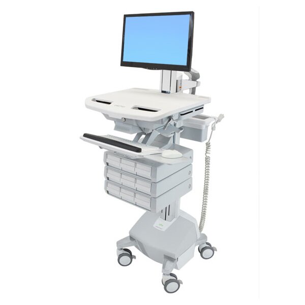 Ergotron StyleView - Multimedia-Wagen - Aluminium - Grau - Weiß - Aluminium - Kunststoff - Zink Stahl - Flachbildschirm - 15 kg - 61 cm (24")