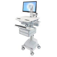 Ergotron StyleView - Multimedia-Wagen - Aluminium - Grau - Weiß - Aluminium - Kunststoff - Zink Stahl - Flachbildschirm - 17,7 kg - 61 cm (24 Zoll)