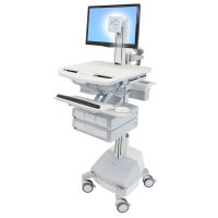 Ergotron StyleView - Multimedia-Wagen - Aluminium - Grau - Weiß - Aluminium - Kunststoff - Zink Stahl - Flachbildschirm - 17,3 kg - 61 cm (24 Zoll)