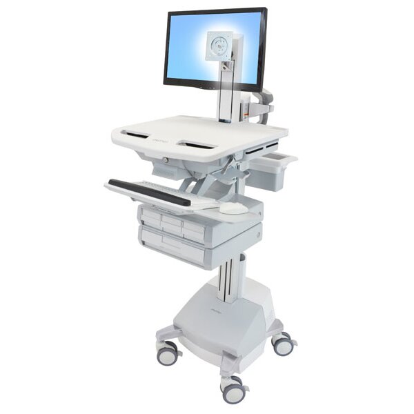 Ergotron StyleView - Multimedia-Wagen - Aluminium - Grau - Weiß - Aluminium - Kunststoff - Zink Stahl - Flachbildschirm - 17,3 kg - 61 cm (24")