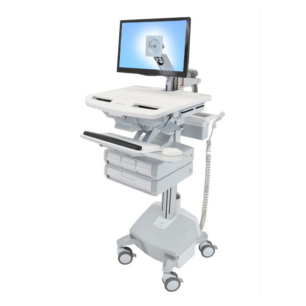 Ergotron StyleView - Multimedia-Wagen - Aluminium - Grau - Weiß - Aluminium - Kunststoff - Zink Stahl - Flachbildschirm - 15,9 kg - 61 cm (24")