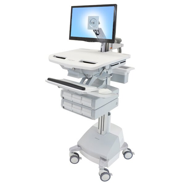 Ergotron StyleView - Multimedia-Wagen - Aluminium - Grau - Weiß - Aluminium - Kunststoff - Zink Stahl - Flachbildschirm - 16,8 kg - 61 cm (24")