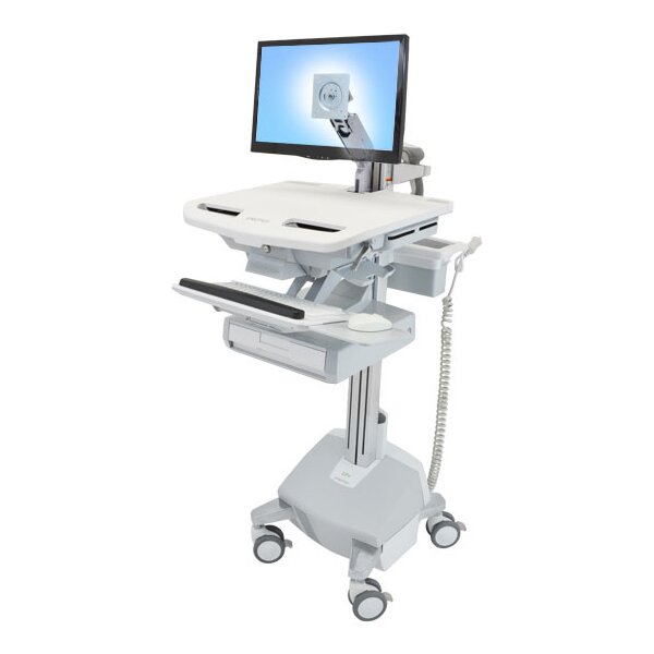 Ergotron StyleView - Multimedia-Wagen - Aluminium - Grau - Weiß - Aluminium - Kunststoff - Zink Stahl - Flachbildschirm - 15 kg - 61 cm (24")