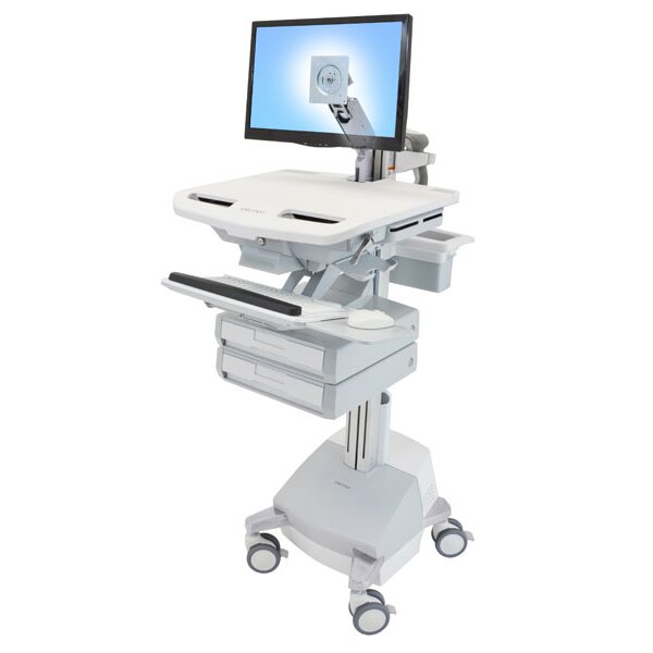 Ergotron StyleView - Multimedia-Wagen - Aluminium - Grau - Weiß - Aluminium - Kunststoff - Zink Stahl - Flachbildschirm - 17,7 kg - 61 cm (24")