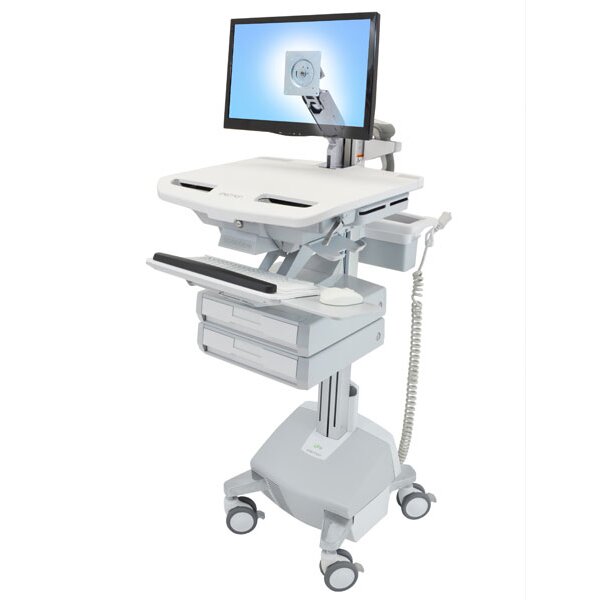 Ergotron StyleView - Multimedia-Wagen - Aluminium - Grau - Weiß - Aluminium - Kunststoff - Zink Stahl - Flachbildschirm - 15,9 kg - 61 cm (24")