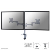 Neomounts by Newstar Flachbild Tischhalterung - Klemme /Bolzen - 9 kg - 25,4 cm (10 Zoll) - 68,6 cm (27 Zoll) - 100 x 100 mm - Silber