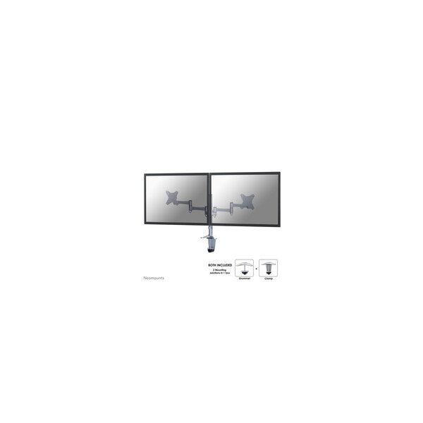 Neomounts FPMA-D1330DSILVER Monitorarm 10-27" - Klemme/Durchführung - 25,4 cm (10") - 68,6 cm (27") - 100 x 100 mm - Höhenverstellung - Silber