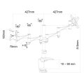 Neomounts FPMA-D1330DSILVER Monitorarm 10-27" - Klemme/Durchführung - 25,4 cm (10") - 68,6 cm (27") - 100 x 100 mm - Höhenverstellung - Silber