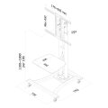 Neomounts PLASMA-M1800E TV-Trolley 27-70" - 50 kg - 68,6 cm (27") - 177,8 cm (70") - 200 x 200 mm - 600 x 450 mm - 1100 - 1800 mm
