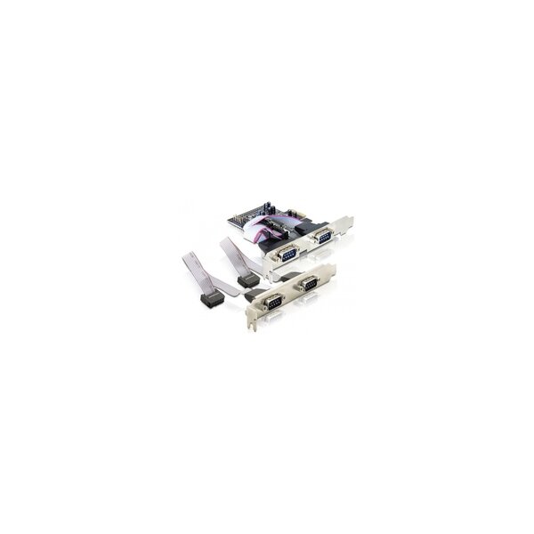 Delock 4 x serial PCI Express card - PCIe - Silber - 0,2304 Mbit/s - Kabelgebunden - Windows 2000/XP/XP-64/Vista - Linux - MAC