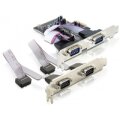 Delock 4 x serial PCI Express card - PCIe - Silber - 0,2304 Mbit/s - Kabelgebunden - Windows 2000/XP/XP-64/Vista - Linux - MAC