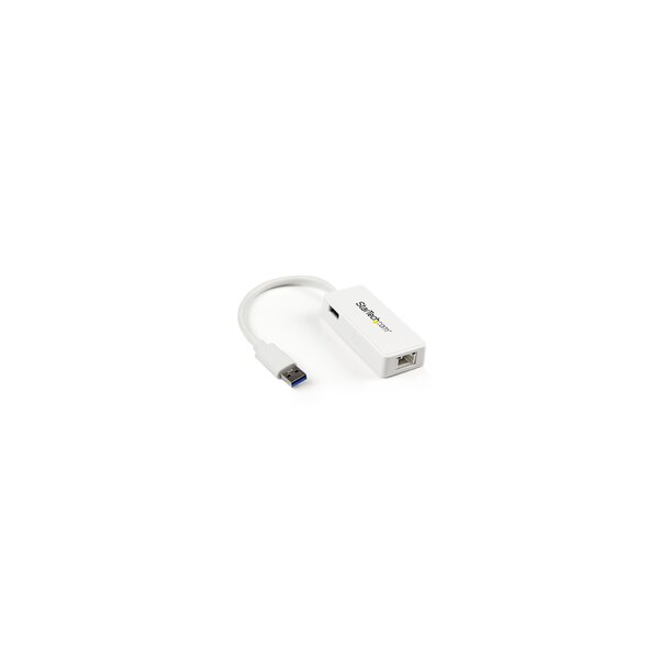 StarTech.com USB 3.0 Gigabit Ethernet Lan Adapter mit USB Port - Weiß - Kabelgebunden - RJ-45 - USB - 5000 Mbit/s - Weiß
